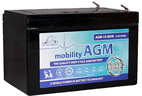 BATTERY,LEAD ACID,MOBILITY, 12V 15AH | Rechargeable Batteries By LEOCH - AGM-15-MOB