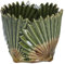 Antiqued Ceramic Fan Leaf Large Pot Cover By Gisela Graham