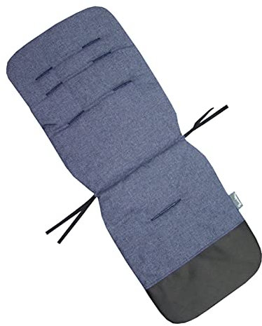 BAMBINIWELT Sitzauflage Unterlage für Buggy Kinderwagen Wendeunterlage Auflage mit Schutz aus Leder (meliert marine)