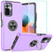 Unzerstörbar für Xiaomi Redmi Note 10 Pro/Note 10 Pro Max Hülle, [Eingebetteter Ständer] [PC+TPU Militär Stoßfest] Schutzhülle Fallschutz Kratzfeste Handyhülle für Redmi Note 10 Pro (6,67) Violett