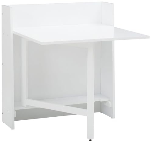 Walter Klapptisch Weiß, 84 x 80 x 90 cm, Faltbarer Wandtisch aus MDF und Kiefernholz, platzsparender Esstisch und Schreibtisch zur Wandmontage, FSC-Zertifiziert