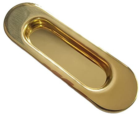 Universal Hardware Oval Pull Finger Recessed Brass Door Handle Recessed Flush Fitting Pocket Insert Sliding Doors