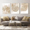 Arabische Kalligraphie Malerei Koran Bild Leinwand Wohnzimmer Poster, Islamische Kalligraphie Bild Hintergrund Wand Kunst Dekoration - Rahmenlos (3pcs-20x30cm- Kein Rahmen,Golden)