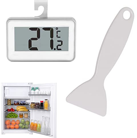 Termómetro para Frigorífico, Termómetro para Nevera, Termómetro de Congelador Digital,Termómetro Digital para Nevera,Termómetro de Congelador con Gancho, pantalla LCD de fácil lectura,nevera raspador