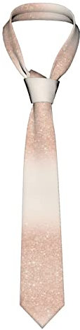 OCELIO Rose Gold Faux Glitter Men'S Silk Tie: Men'S Suit Tie, Fashion Printed Tie Men'S Ordinary Tie Wedding Tie Solid Color Tie, Rose Gold Faux Glitter, One Size, Rose Gold Faux Glitter, One Size