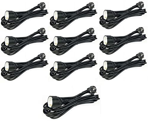 10 Stück Verlängerungskabel 5 m schwarz 3 x 1,5 qmm Schukokabel Stromkabel Kunststoff Schuko Verängerung mit Winkelstecker