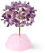 XIANNVXI Kristalle Lebensbaum Deko Feng Shui Amethyst Kristallbaum Rosenquarz Trommelsteine Basis Natürlicher Edelsteine Steine Deko Tree of Life Bonsai Baum Dekoartikel Glück Reiki