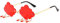 YUELUQU Vintage Mode Lustige Festival Sonnenbrillen Metall Rahmenlose Frauen Herren Punk Party Gläser (Wolke-rot)