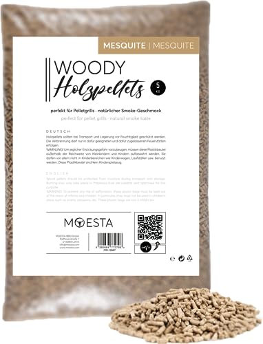 MOESTA-BBQ 19987 5kg Sheriff Hartholz Pellets - Rauch-Aroma für jeden Geschmack - Mesquite - süßlich, Smoky oder Spicy