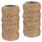 Relaxdays Spago di Iuta 6 mm, 2 Rotoli Juta 50 m ciascuno, Corda Ecosostenibile per Artigianato, Imballaggio, Marrone
