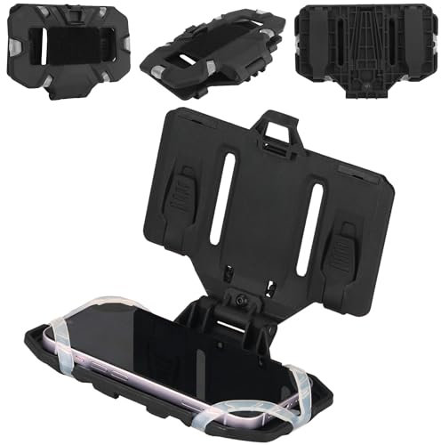 Gunyoo Tactical Plate Carrier Vest Attachments Universal Molle Phone Chest Mount Phone Holder Quick Release Folded Navigation Board for Screen Size 4.7-6.7 (Black)