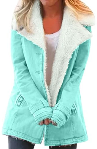 KONG JIMFAN Teddyjacke Damen Hundejacke Kleine Hunde Jacket Rollkragenpullover Damen Grün Regenjacke Damen Blazer Damen Schwarz Raincoat Women Jeansjacke Braut Strickjacken Für Damen(Blau,M)