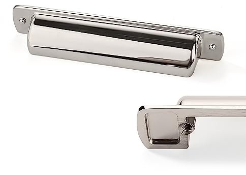 CABDM 10 Pack 4(102mm) Center to Center Polished Nickel Cabinet Cup Pulls Drawer Pulls Kitchen Cabinet Hardware Cabinet Handles Bin Cup Drawer Handles Knobs.