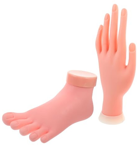 Beaupretty 2pcs Left Hand Model Tool Toys Practice Fake Foot Manicure Fake Foot False Left Foot Fake Foot Model Realistic Practice Hand Bendable Toys Left Foot Model Nail Rubber