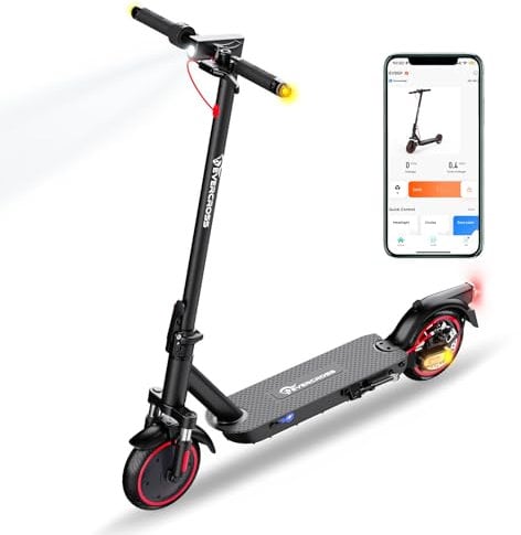 EVERCROSS EV85F Trottinettes Électriques Adultes, 8.5 Électrique Trottinette Pliable - Application, Moteur 350W, Batterie 7.8AH, Poids 15KG, Charge Max 120KG, Double Frein, Double Amortisseurs