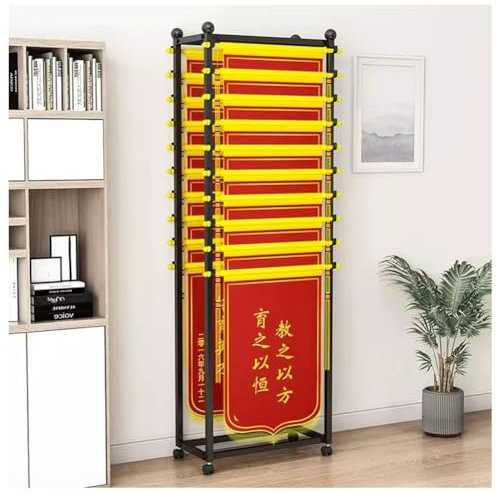 exproyzk Mobiles Doppelseitiges Display-Regal, Bodenaufsteller Für Banner, Poster, Bilder Und Plakate, Kartenregal Für Schulen, Büros, Kunstgalerien (Farbe : Schwarz, Größe : 70x30x180cm)