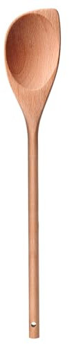 LorisArm Wooden Corner Spoon, 12'' Solid Beech Wood Spatula & Spoon, Handcrafted Kitchen Utensil, Scratch-Free, Easy to Clean, 100% Natural, 1 Piece