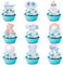 36 Stück Babyparty Tortendeko Junge, Baby Boy Cupcake Toppers, Blau Baby Shower Tortendeko Baby Muffin Deko Gender Reveal Party Deko