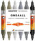 Molotow One4All Acrylic Twin Marker Grey Set (1,5 und 4,0 mm Strichstärke, hochdeckend und permanent, schnell trocknend, nachfüllbar, für fast alle Untergründe) 6 Stück sortiert