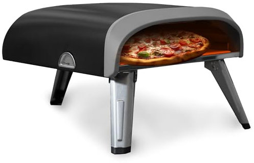 Esto Forno per Pizza a Gas con Pala Inclusa, Fornetto Pizza 400 Gradi con Pietra Refrattaria 30cm Portatile, Pizza Napoletana 330x330 Fatta in Casa, Giardino Balcone