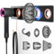 VexNook 6-in-1 Magnetische-Wandhalterung für Dyson Supersonic Haartrockner (HD15/HD08/Vorherige Modelle) -5 Magnetische Ringe, Fönhalter ohne Bohren, Zubehör Halterung, 2-Wege-Installation (Schwarz)
