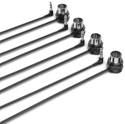 CME TRS Cavo MIDI 4-Pezzi - Cavo da TRS tipo A (3,5 mm - 1/8) a DIN a 5 pin, 2FT / 60 cm, basso profilo - spine ultrasottili, ad angolo retto, per ambienti compatti, ideali per synth e pedaliere