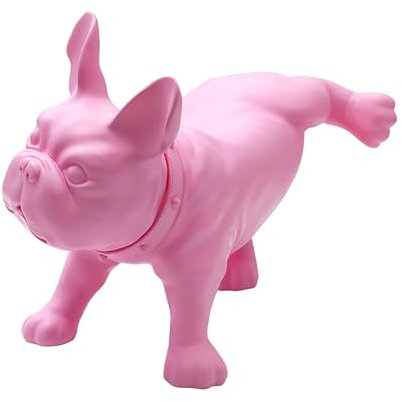Elitix Schneiderpuppe Französische Bulldogge Als Schaufensterpuppe zum Ausstellen Von Kleidung, Winziges Hundemodell mit Drehbarem Kopf, Realistische Hunderequisiten für Fotoshooting-Partys(Pink)