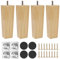 Luabue 4 Pièces Pieds de Meubles en Bois Carrés Pieds de Table pour Sofa Lit Tiroir Fauteuil Table de Nuit Armoire (15cm)