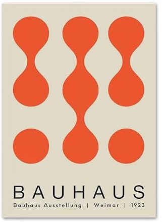Abstrakte Bauhaus Orange Poster Und Drucke Geometrische Retro-Wand-Kunst Leinwand Malerei Mid Century Bilder Für Wohnzimmer Wohnkultur A2 60X90Cm Kein Rahmen