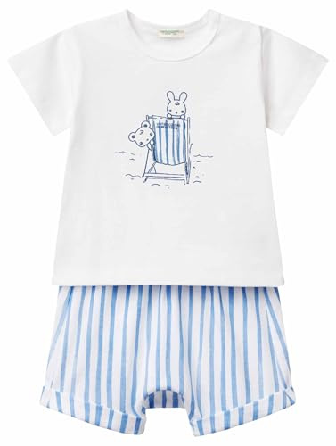 United Colors of Benetton Comp(T-Shirt + Short), Weiß, 56 cm