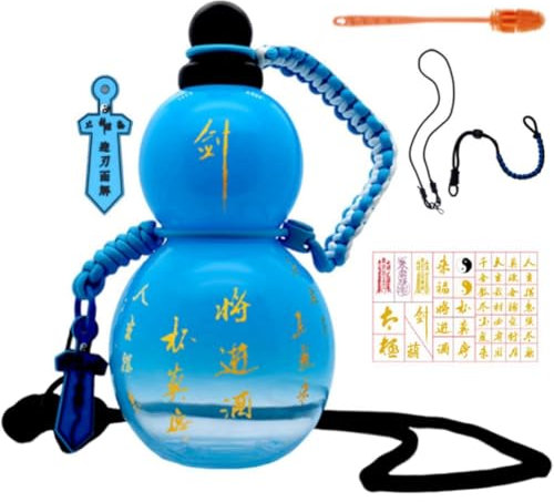 Yominerr Borraccia cinese retrò con calabassi da 800 ml con gradiente di colore blu