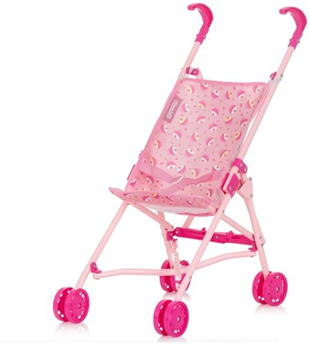 Chipolino Puppenbuggy Lily klappbar, Doppelräder, ab 3 Jahren, Schiebehöhe 57 cm, Farben:rosa