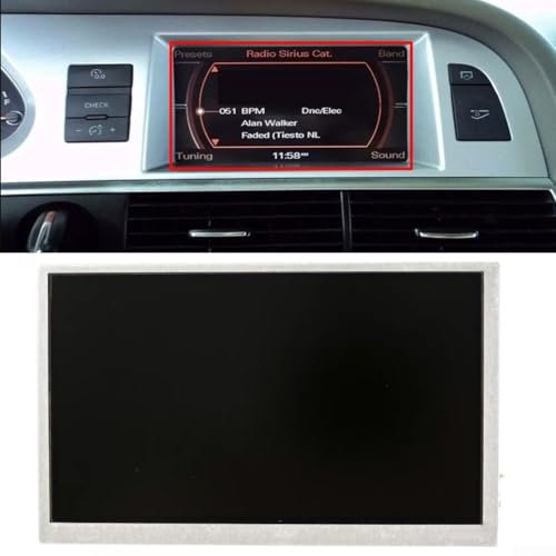 7 Zoll Display, LQ070T5DR02 kompatibel mit A4 A6 A8 MMI 2G High 4F0919603A BECKER BE9399, Schwarz