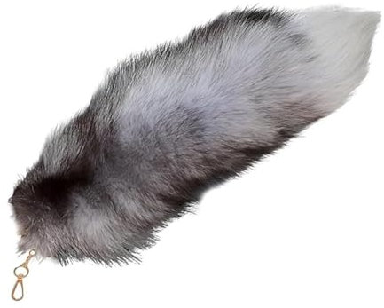 Tcnzdy Therian Tail, 40cm Fuchsschwanz, Furry Tail Zotteliger Fellschwanz Mit Verschluss Hanging Tail Keychain Groß Plüsch-Schlüsselanhänger Für Taschen/Handtaschen/Cosplay/Kunstpelzschwanz