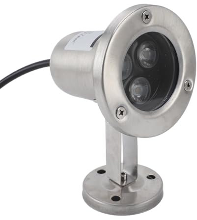 lvifloae Teichleuchte, 3 W, LED, Edelstahl, IP68, wasserdicht, energiesparend, Tauchstrahler für Teiche, Gärten, Innenhöfe, Brunnen, Pools, Wasserfälle, Dekoration, Warmweiß (Warmes Weiß)