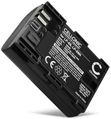 CELLONIC, Batteria per Fotocamera Compatibile con Canon LP-E6NH, EOS R6 Mark II, R7, 90D, LP-E6 (7.2V, 2000mAh)