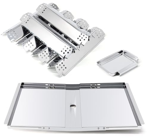 Adviace Replacement Parts for Nexgrill 720-0896B 720-0896 720-0898 Deluxe 6 Burner Gas Grill Models, Drip Pan Grease Tray & Flame Tamers for Nexgrill 6 Burner 720-0896B Grill