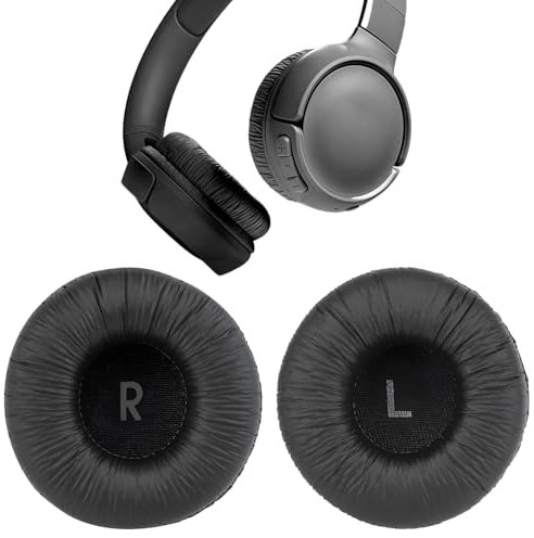 1 almohadilla para auriculares JBL Tune T500BT T450BT 510BT E40BT, almohadillas de repuesto para JBL 70 mm, protección de auriculares con espuma de memoria para JBL Orejeras (negro)