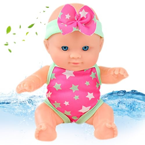 Pesoncarl Wasser Babypuppe wasserdichte Schwimmerpuppe Schwimmbad Baby mit beweglichen Gelenken abnehmbare Badeanzüge Schwimmgeschenk für Kinder Badewanne Pool Badezeit Spielstil 1, Puppen