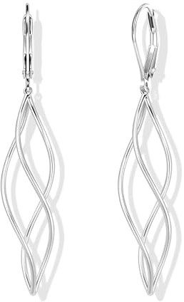 Ohrringe Hängend Damen Gold Silber 925 Lange Quasten Welle Boho Kette | ALEXCRAFT Ohrringe Hängen Damen Gold Silber 925 Lange Quasten Kette Welle Boho Ohrhänger Hängeohrringe Hypoallergen Hochzeit