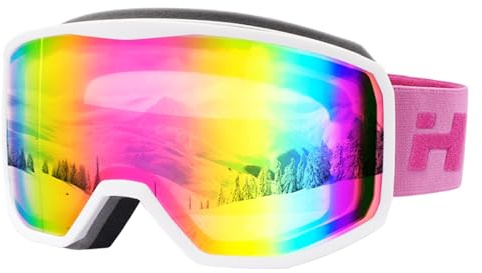 Hioutdoor Skibrille Snowboardbrille 100% UV-Schutz Anti-Fog OTG Unisex Helmkompatibel Double Lens Winddicht Schaumstoffpolsterung für Skifahren Snowboard Motorrad Outdoor Aktivitäten
