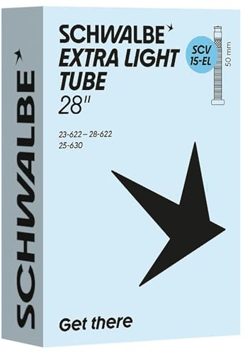 Schwalbe Fahrradschlauch SCV15-EL EXTRA Light 23/28-622/630 IB Black 50mm