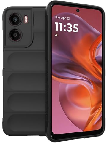 Techsuit für Motorola Moto G05, Moto E15 Hülle mit Premium Materialien, Stoßfest, Samtfutter, Staubschutz, Kratzfest, Stilvolles Design, Erhöhte Kanten, Magic Shield Series, PC TPU Hybrid, Schwarz