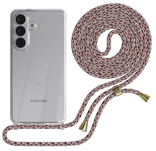 EAZY CASE Handykette kompatibel mit Galaxy S26 Plus Handyhülle mit Umhängeband, Handykordel mit Schutzhülle, Silikonhülle, Hülle mit Band, Stylische Kette für Smartphones, Rot Camouflage