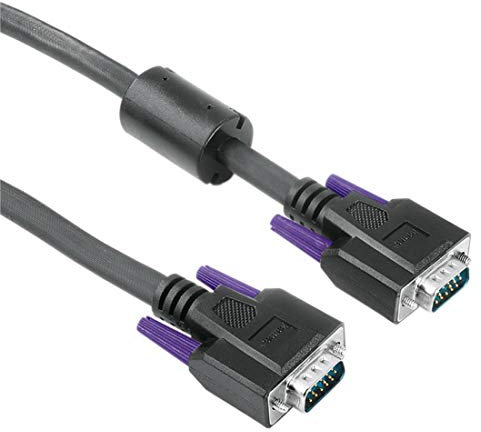Hama 41935 Cavo Monitor VGA, HDD, 15 Pin, 10 mt, Ferrite, Nero