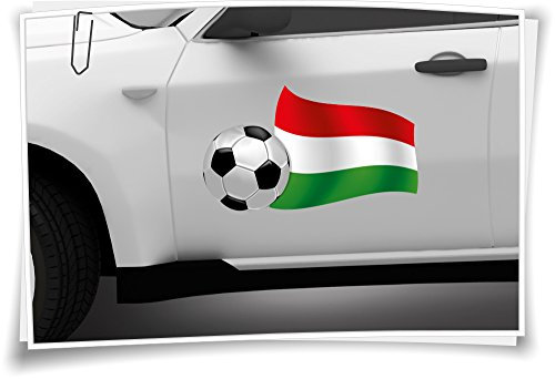 Medianlux 2X Ungarn Flagge Autoaufkleber Fußball Aufkleber Sport EM WM Pokal Auto Tür Car