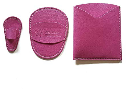 Decolores - Guante Depilatorio Corporal + Guante Facial Natural - 10 Láminas Corporales + 7 Láminas Faciales - para Eliminar Bello y Células Muertas - Piel Suave y Perfecta - Vegano - Color Rosa