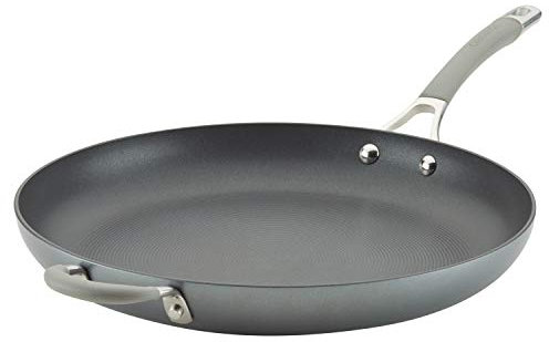 Circulon 81401 14 Skillet with Helper Handle Hard Anodized Aluminum, Gray