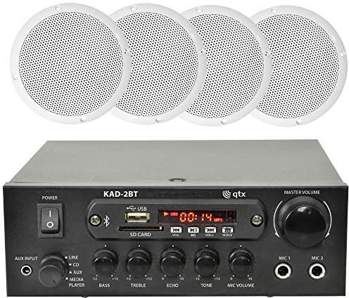 ADCB LTD New Cafe Restaurant Home Bluetooth Amplifier Ceiling Speaker System Kit - 2,4,8 Works With Google Home & Amazon Alexa