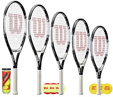WILSON Tennisschläger Roger Federer für Kinder (Verschiedene Optionen) (23 & Anlasser Bälle)